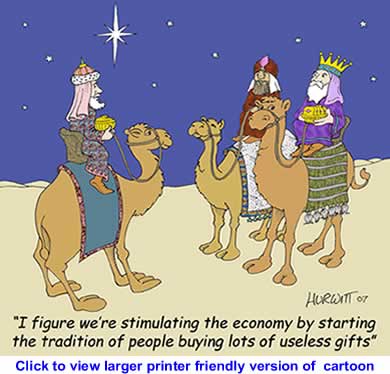 Political Cartoon: Useless Gift Buying Season By Mart Hurwitt