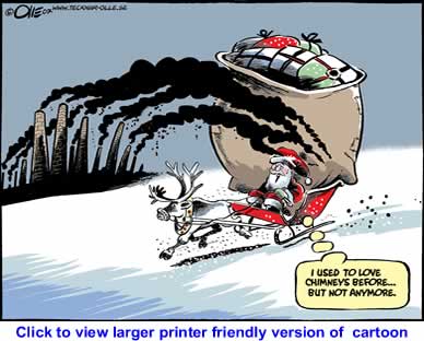 Political Cartoon: Santa Sees Air Pollution By Olle Johansson, Sweden