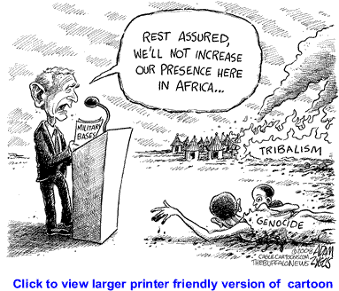 Political Cartoon: Bush in Africa By Adam Zyglis, The Buffalo News