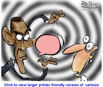 Political Cartoon: Hypnobama By Eric Allie, Caglecartoons.com