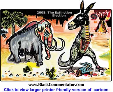 Political Cartoon: 2008 - The Extinction Election By Doug Minkler