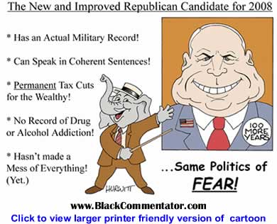 Political Cartoon: GOP - New Candidate - Same Politics of Fear By Mark Hurwitt