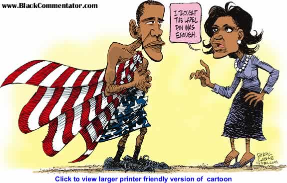 Political Cartoon: Obama Patriotism By Daryl Cagle, MSNBC.com