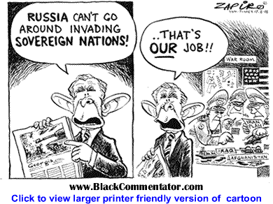 Political Cartoon: Bush on Invasion By Zapiro, South Africa