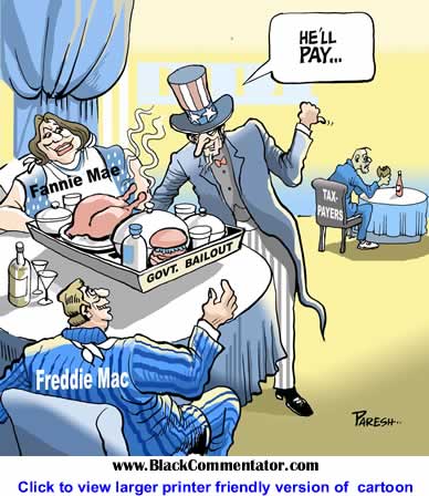 Political Cartoon: Bail Out Freddie, Fannie By Paresh Nath, The Khaleej Times, UAE