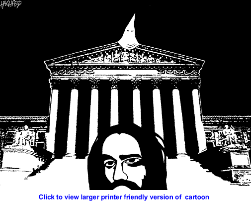 Political Cartoon: Supreme Court, Abu-Jamal By Rainer Hachfeld, Neues Deutschland, Germany
