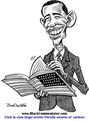 Political Cartoon: Obama Turns Pages of History By Jianping Fan, Guangzhou, China