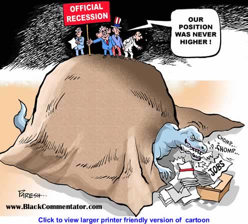 Political Cartoon: Official Recession By Paresh Nath, The Khaleej Times, UAE