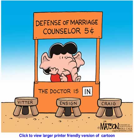 Political Cartoon: Defense Of Marriage Counselor By RJ Matson, Roll Call