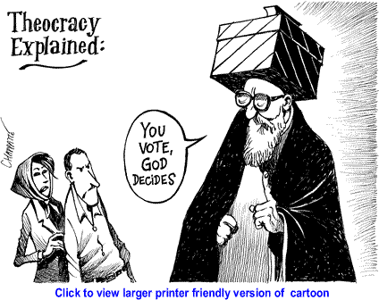 Political Cartoon: Iranian Democracy By Patrick Chappatte, The International Herald Tribune