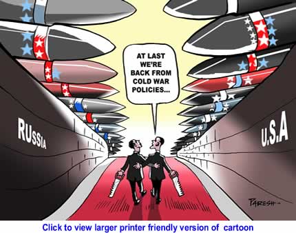 Political Cartoon: US, Russia to Cut Nukes By Paresh Nath, The Khaleej Times, UAE