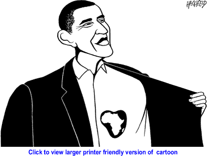 Political Cartoon: Obama in Africa By Rainer Hachfeld, Neues Deutschland, Germany
