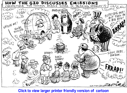 Cartoon: The G20 Discussing Emissions By Zapiro, South Africa