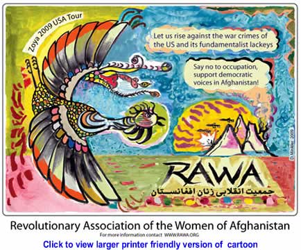 Cartoon: Revolutionary Association of the Women of Afghanistan By Doug Minkler