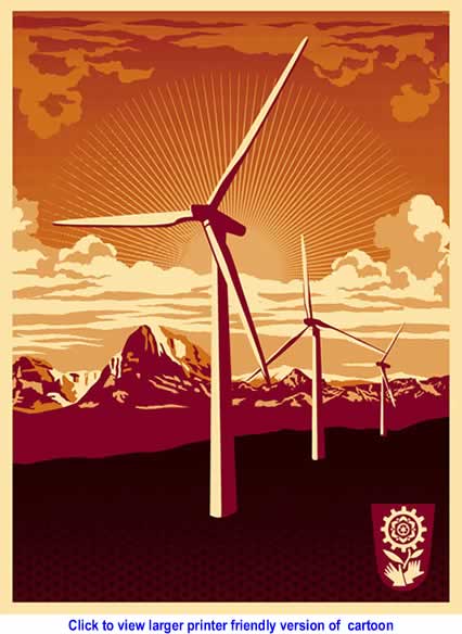 Cartoon: Obey Windmill By Shepard Fairey