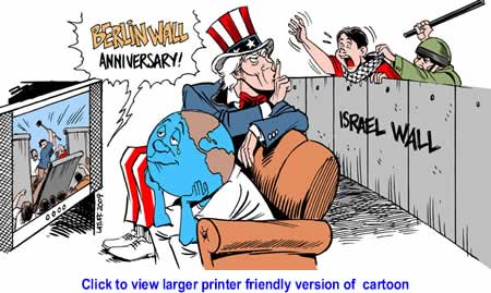 Cartoon: Berlin and Israel Walls By Carlos Latuff