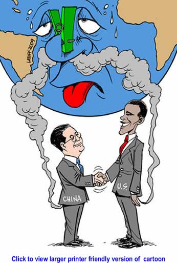 Cartoon: US & China - No Emissions Cut By Carlos Latuff