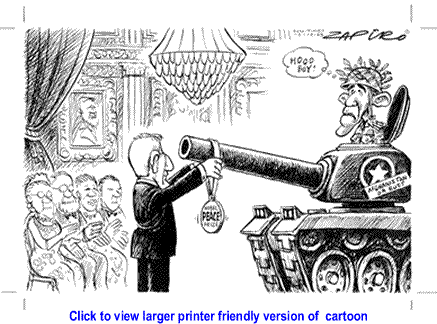 Cartoon: Obama Gets Peace Prize By Zapiro