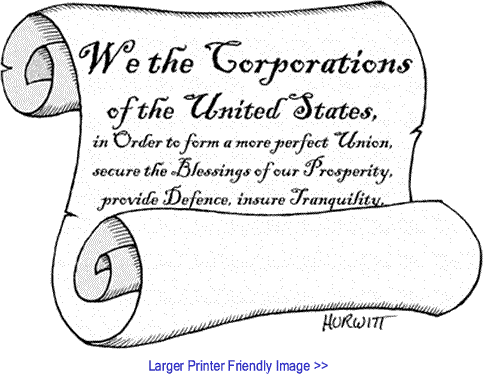 Cartoon: Corporate Constitution By Mark Hurwitt