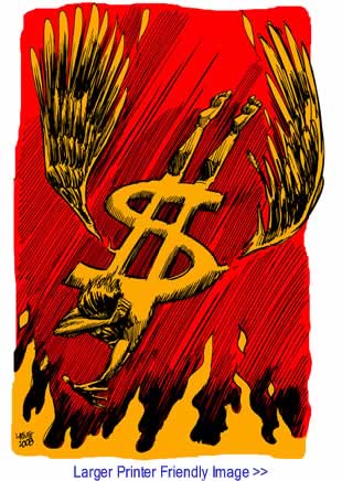 Political Cartoon: The Failing Capital By Carlos Latuff