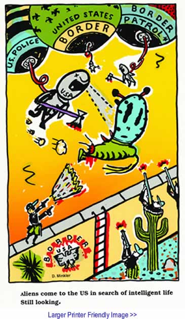 Political Cartoon: Aliens By Douglas Minkler