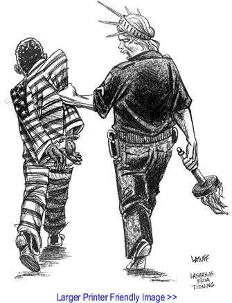 Political Cartoon: Black U.S.A. Prison Population By Carlos Latuff