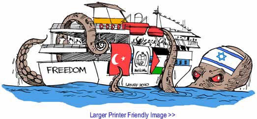 Political Cartoon: Gaza Aid Ship Attack By Carlos Latuff