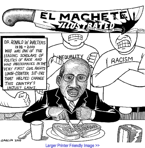 BlackCommentator.com: Political Cartoon Tribute to Ron Walters By Eric Garcia, Chicago IL