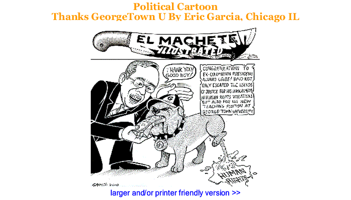 Political Cartoon: Thanks GeorgeTown U By Eric Garcia, Chicago IL