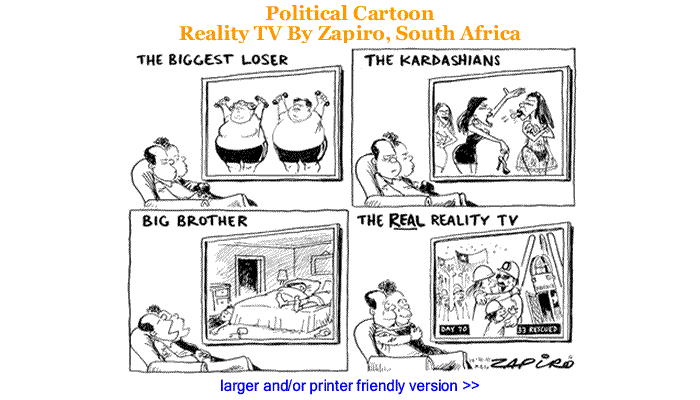 Political Cartoon: Reality TV By Zapiro, South Africa