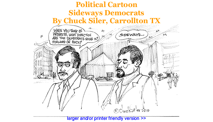 Political Cartoon - Sideways Democrats By Chuck Siler, Carrollton TX 