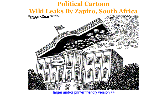 Political Cartoon: Wiki Leaks By Zapiro, South Africa