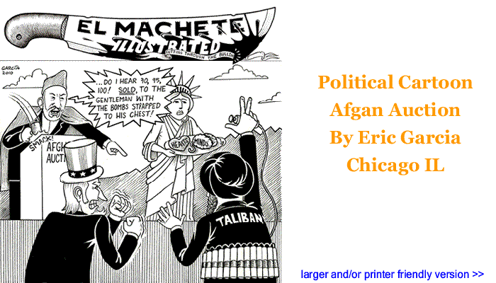 Political Cartoon - Afgan Auction By Eric Garcia, Chicago IL