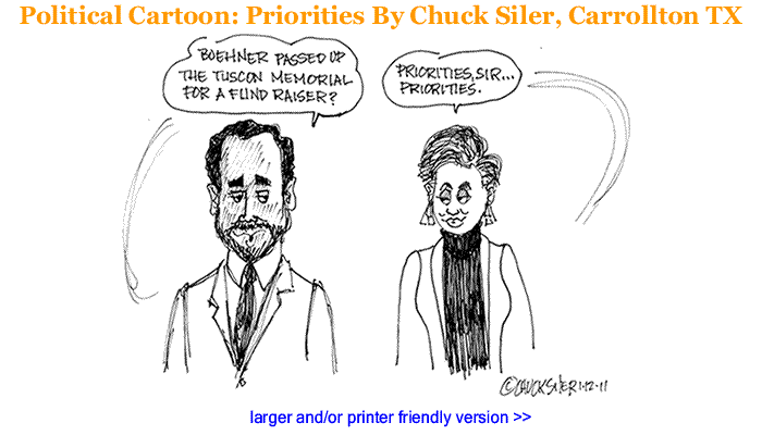 Political Cartoon - Priorities By Chuck Siler, Carrollton TX