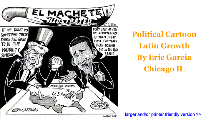 Political Cartoon - Latin Growth By Eric Garcia, Chicago IL