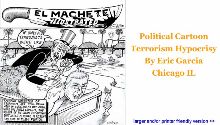 Political Cartoon - Terrorism Hypocrisy By Eric Garcia, Chicago IL