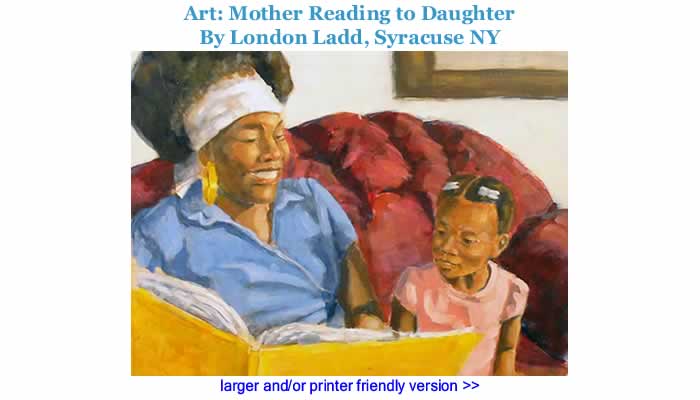 Art: Mother Reading to Daughter By London Ladd, Syracuse NY