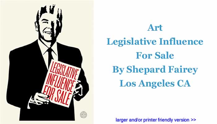 Art: Legislative Influence For Sale By Shepard Fairey, Los Angeles CA