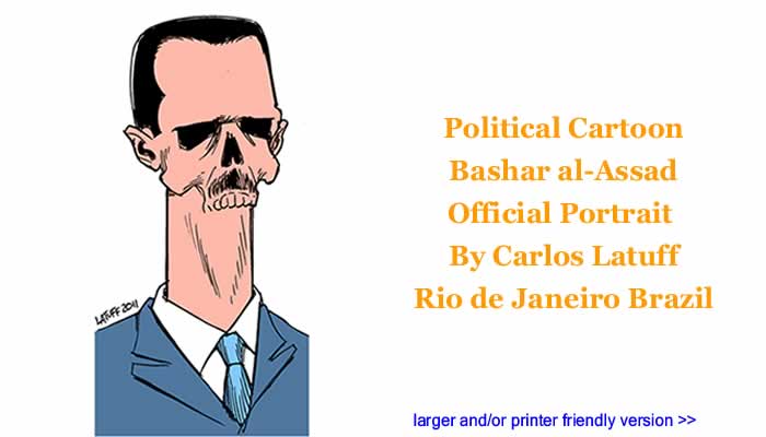 Political Cartoon - Bashar al-Assad Official Portrait By Carlos Latuff, Rio de Janeiro Brazil