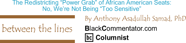 BlackCommentator.com: The Redistricting "Power Grab" of African American Seats: No, We’re Not Being "Too Sensitive" - Between The Lines - By Dr. Anthony Asadullah Samad, PhD - BlackCommentator.com Columnist
