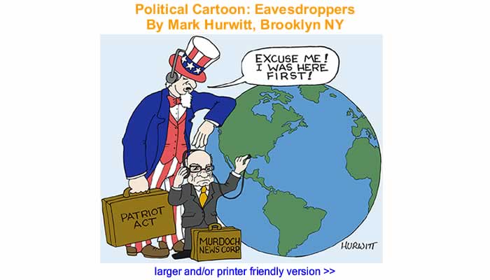 Political Cartoon - Eavesdroppers By Mark Hurwitt, Brooklyn NY