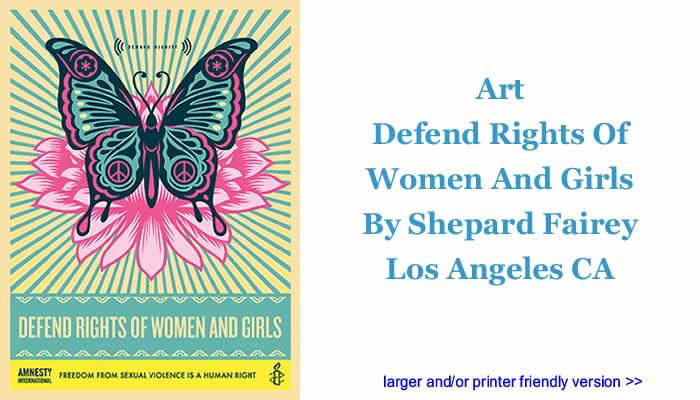 Art: Defend Rights Of Women And Girls By Shepard Fairey, Los Angeles CA