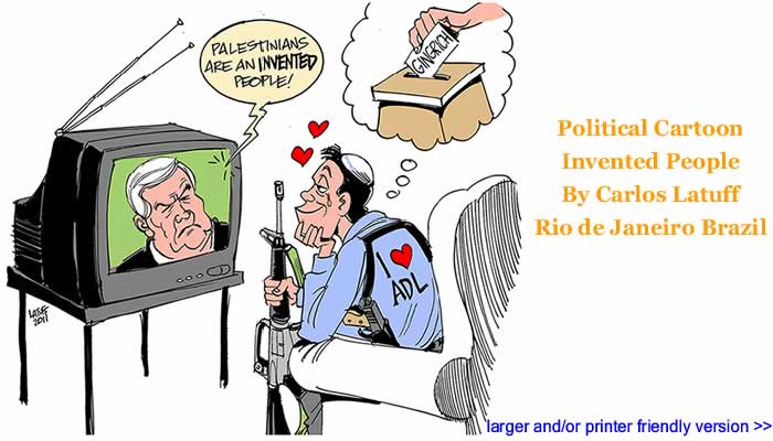 Political Cartoon: Invented People By Carlos Latuff, Rio de Janeiro Brazil