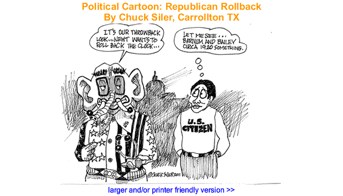 Political Cartoon - Republican Rollback By Chuck Siler, Carrollton TX