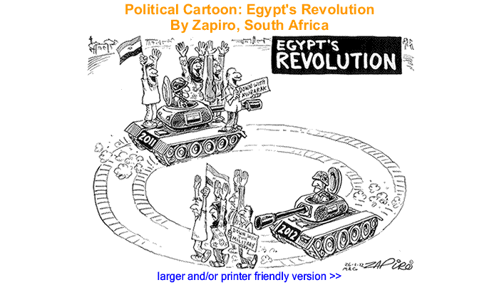 Political Cartoon - Egypt's Revolution By Zapiro, South Africa