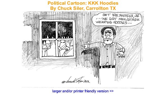 Political Cartoon - KKK Hoodies By Chuck Siler, Carrollton TX