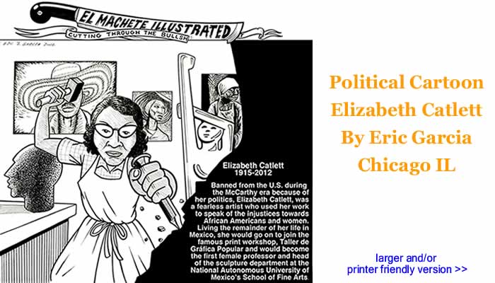 Political Cartoon - Elizabeth Catlett By Eric Garcia, Chicago IL