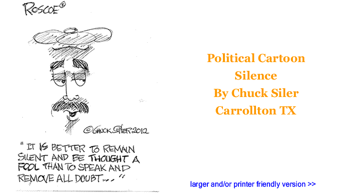 Political Cartoon - Silence By Chuck Siler, Carrollton TX