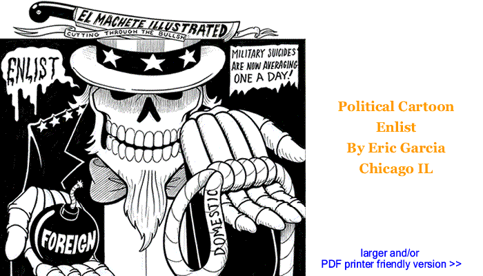 Political Cartoon - Enlist By Eric Garcia, Chicago IL
