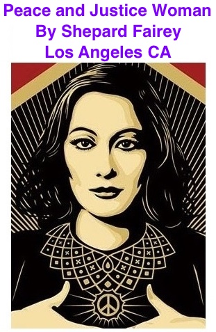BlackCommentator.com Peace and Justice Woman - Art By Shepard Fairey, Los Angeles CA